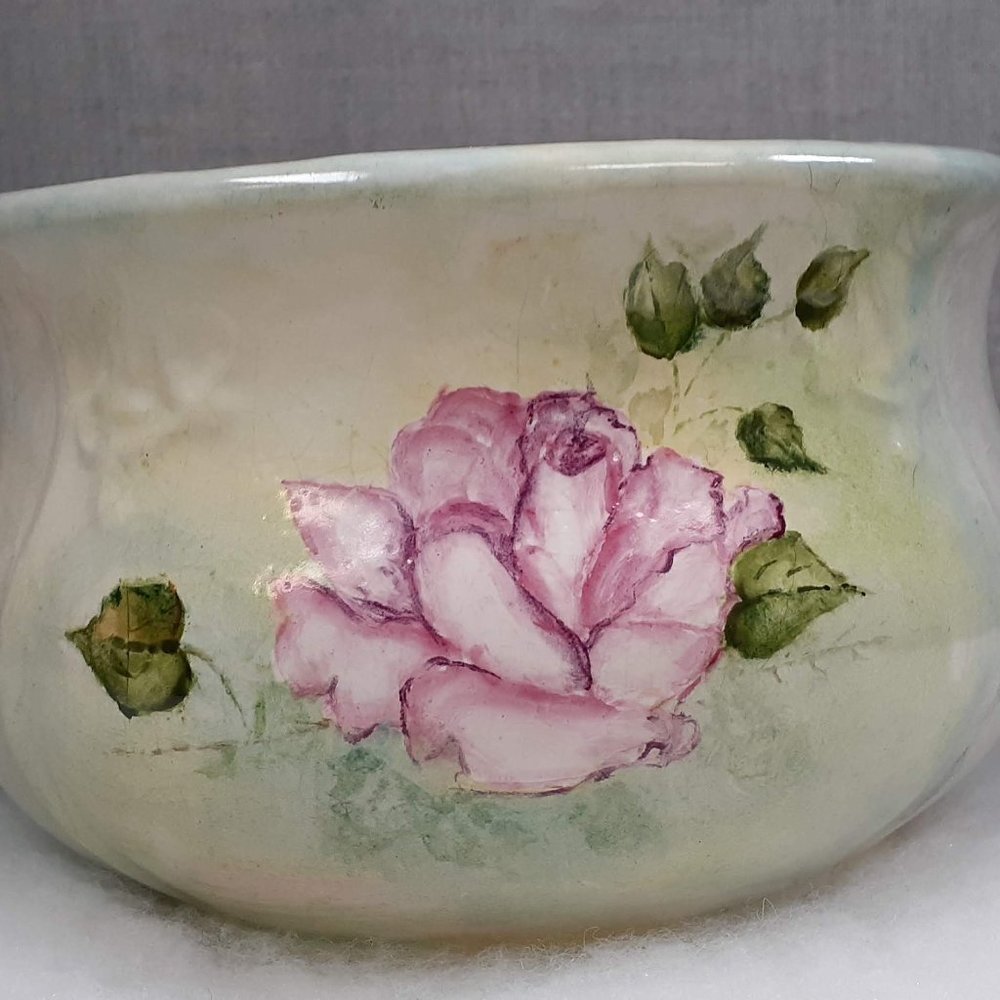 ANTIQUE 1900 HAND PAINTED CHAMBER POT GREAT PLANTER!